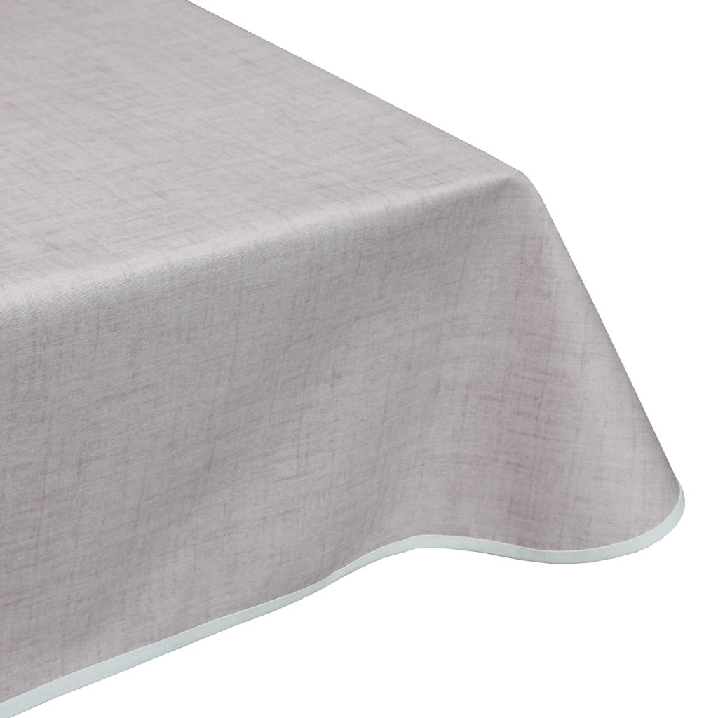 Natural Linen Grey Acrylic Coated Tablecloth With Teflon Simply