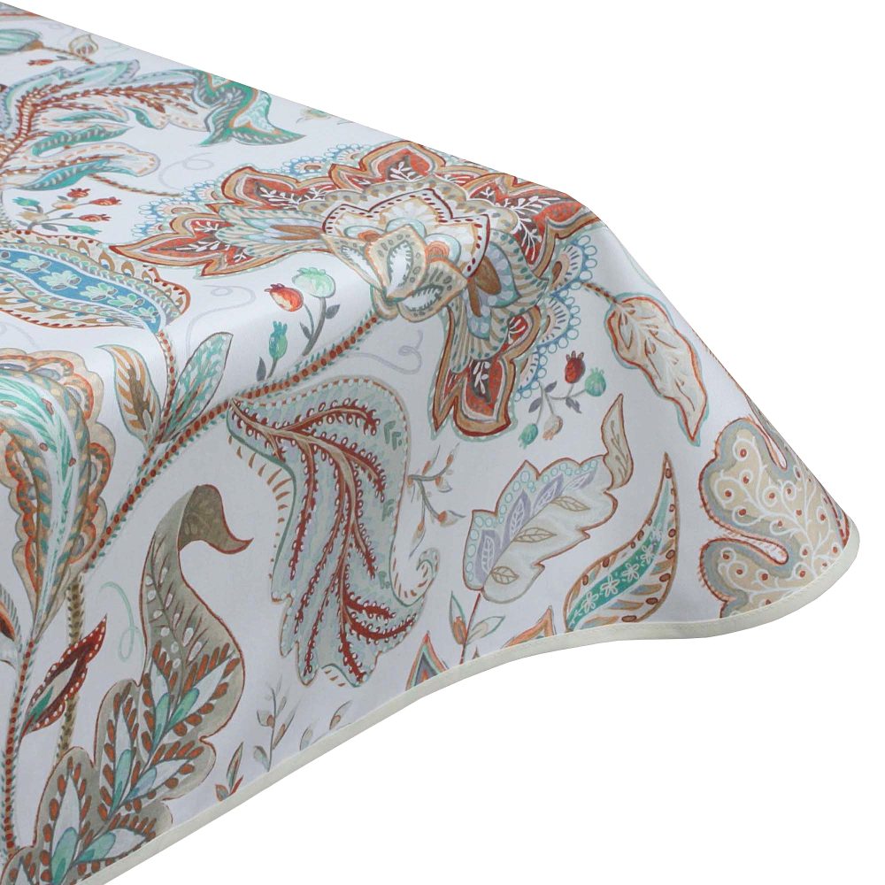 Paisley Bloom Acrylic Coated Tablecloth with Teflon